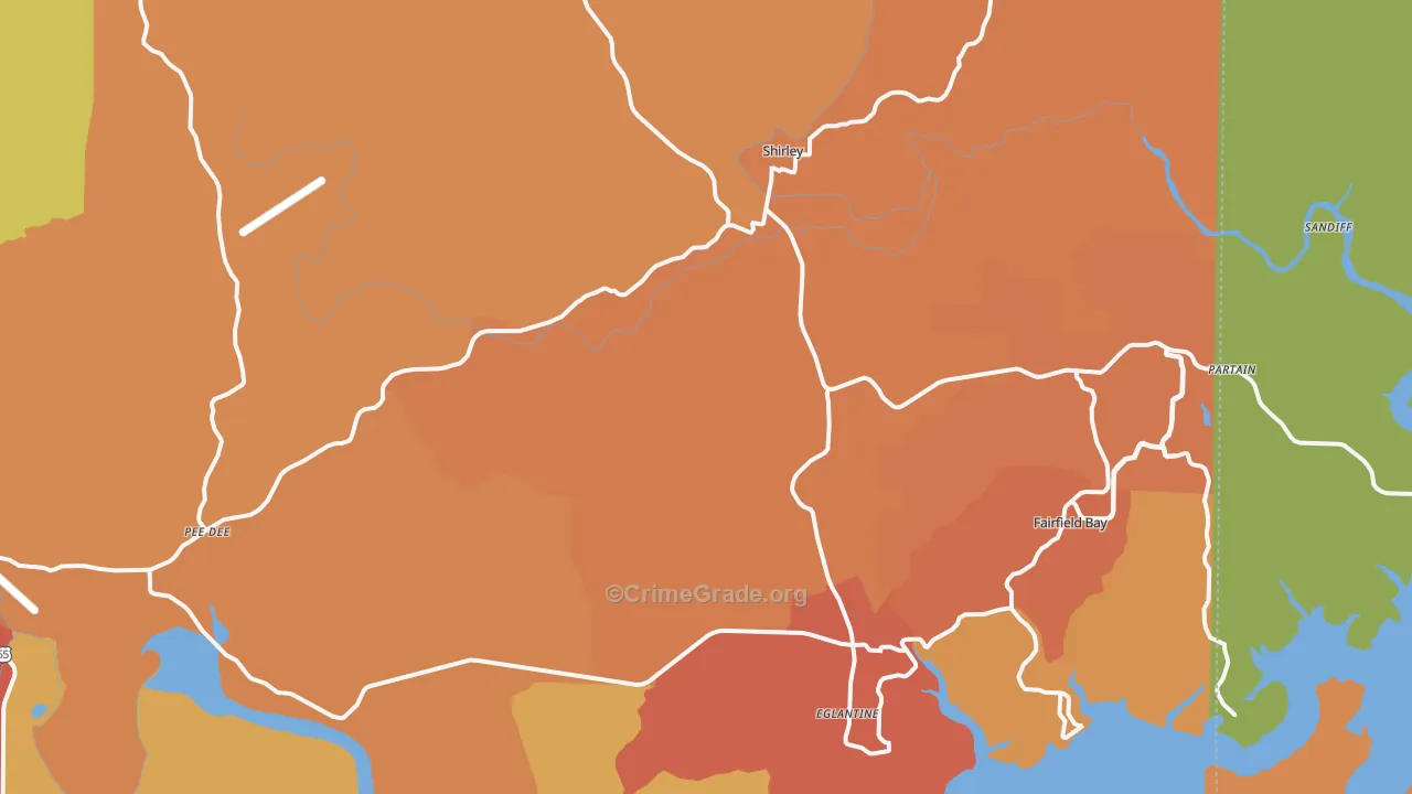Shirley, AR Map of Drug-Related Crime Rates