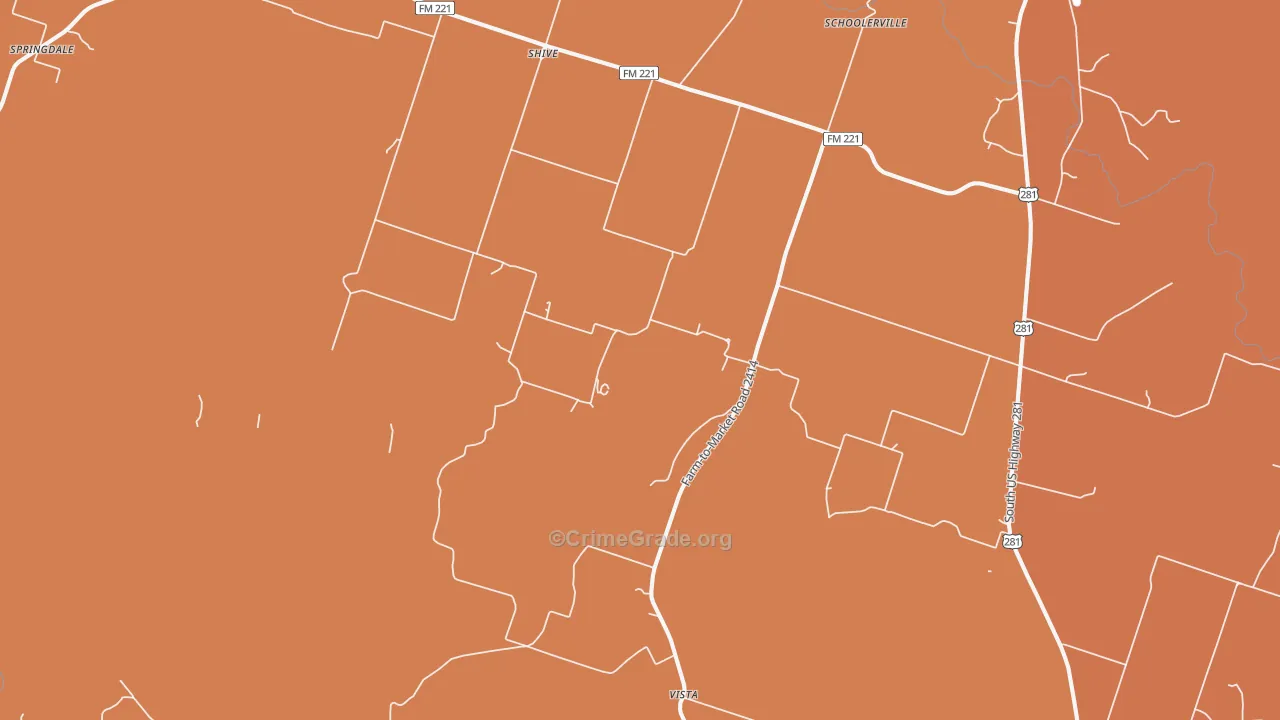 Shive, TX Map of Drug-Related Crime Rates