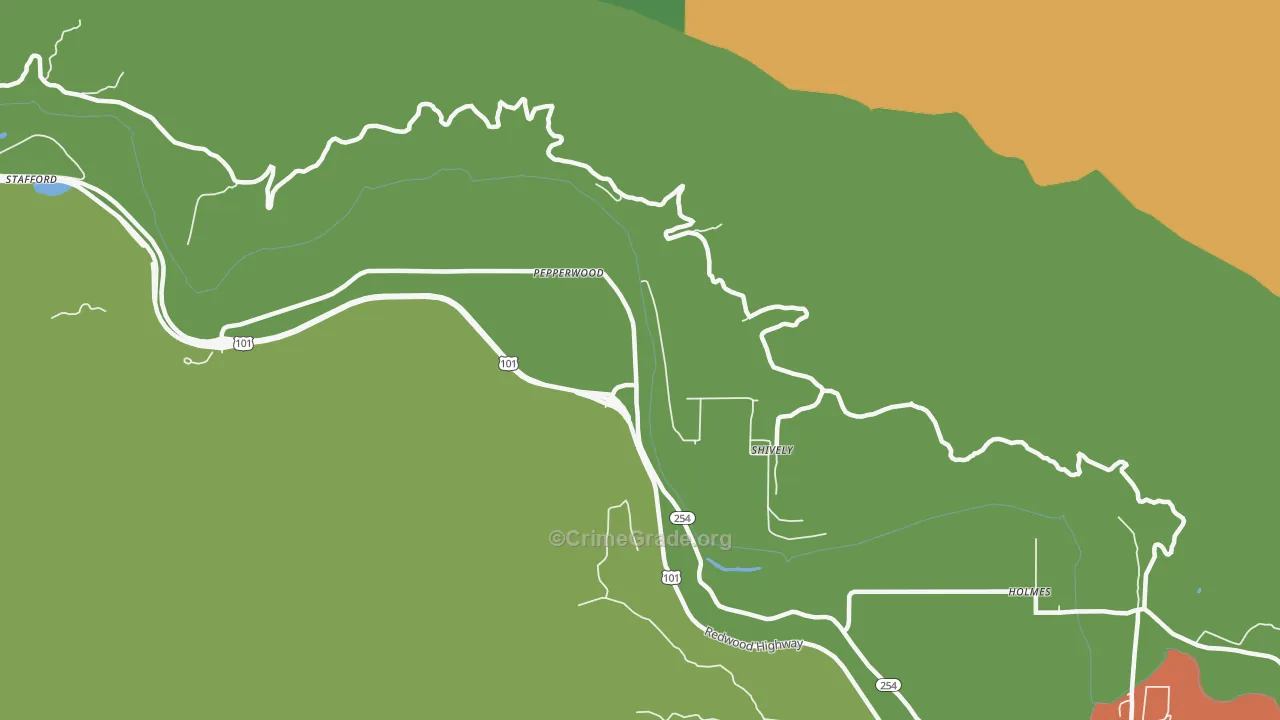 Shively, CA Map of Drug-Related Crime Rates