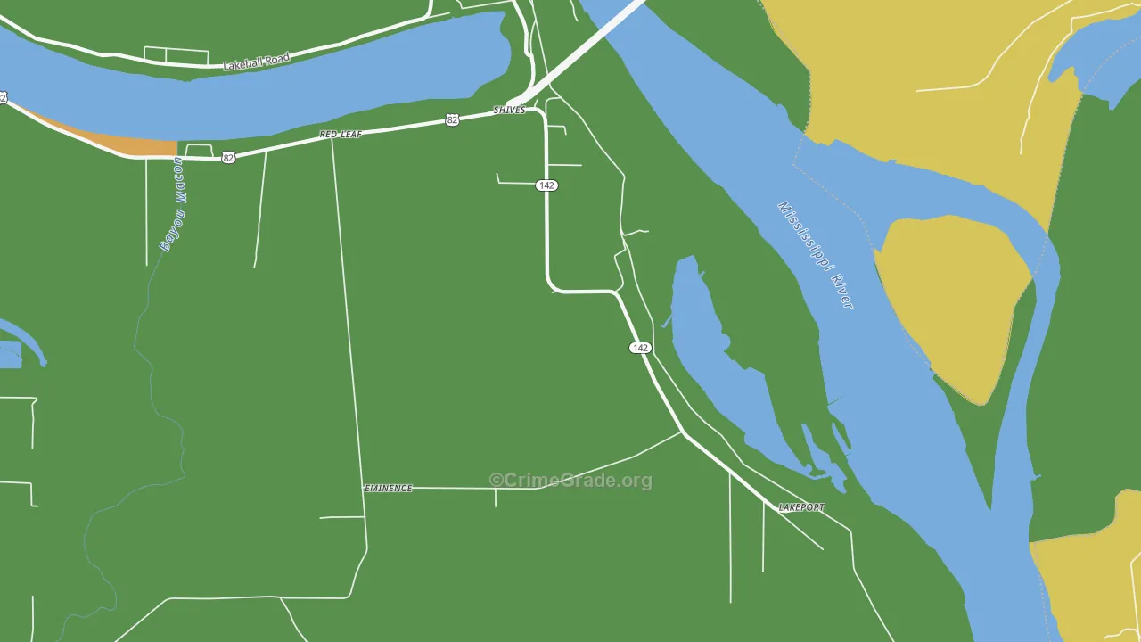 Shives, AR Map of Drug-Related Crime Rates