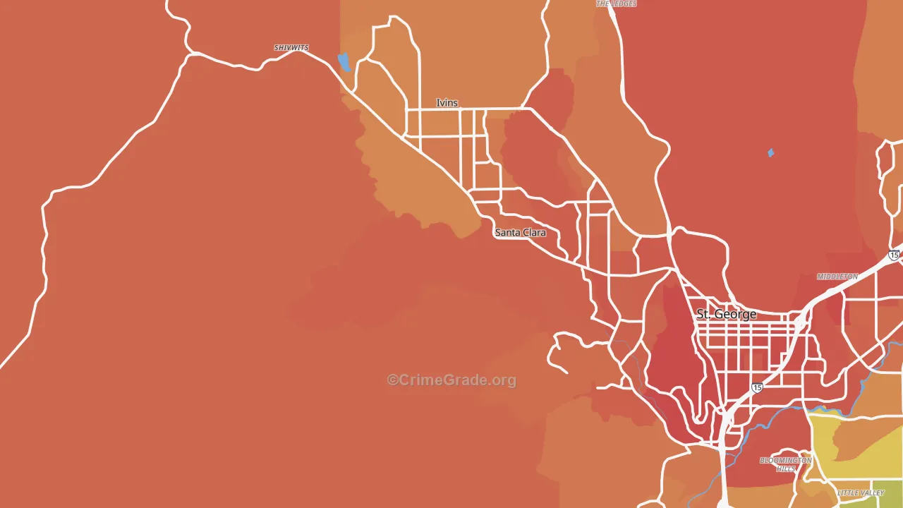 Shivwits, UT Map of Drug-Related Crime Rates