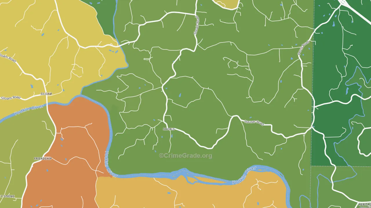 Shoal, NC Map of Drug-Related Crime Rates