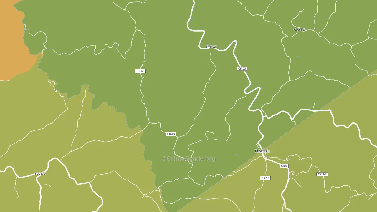 Shock, WV Map of Drug-Related Crime Rates