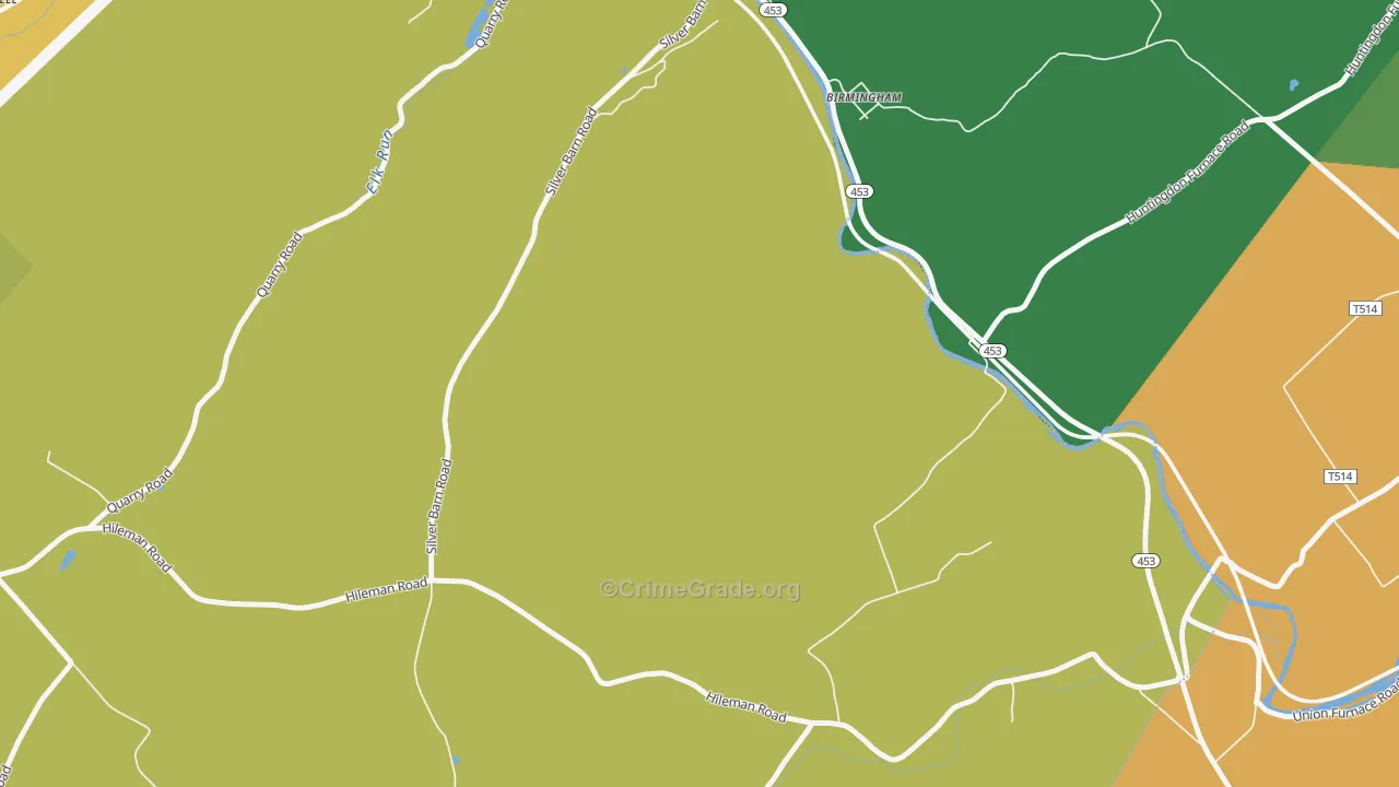 Shoenberger, PA Map of Drug-Related Crime Rates