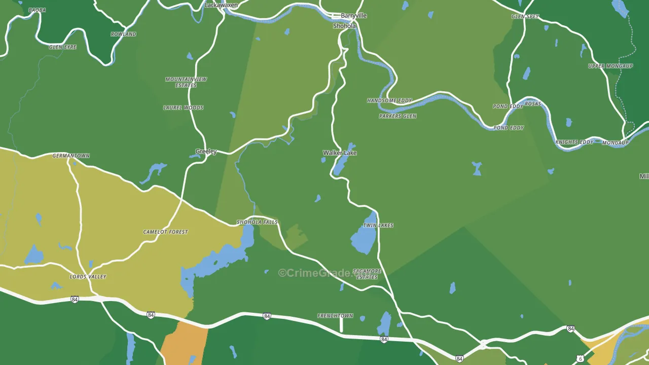 Shohola, PA Map of Drug-Related Crime Rates