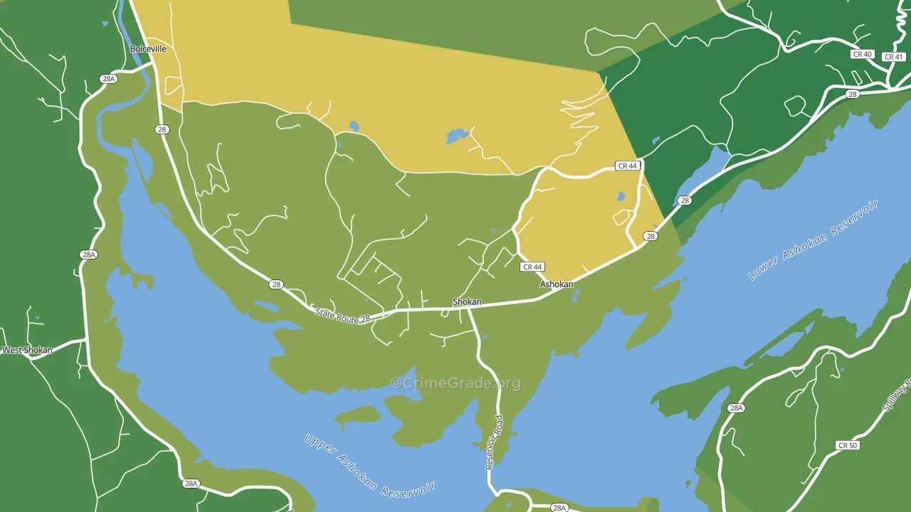 Shokan, NY Map of Drug-Related Crime Rates