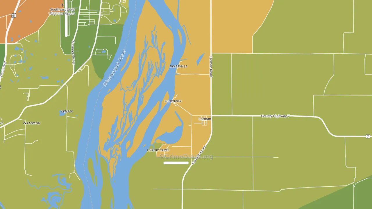 Shokokon, IL Map of Drug-Related Crime Rates