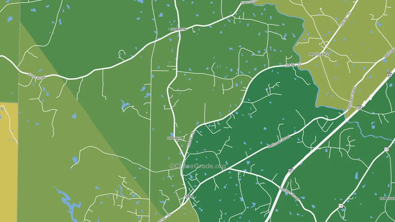 Shoofly, NC Map of Drug-Related Crime Rates