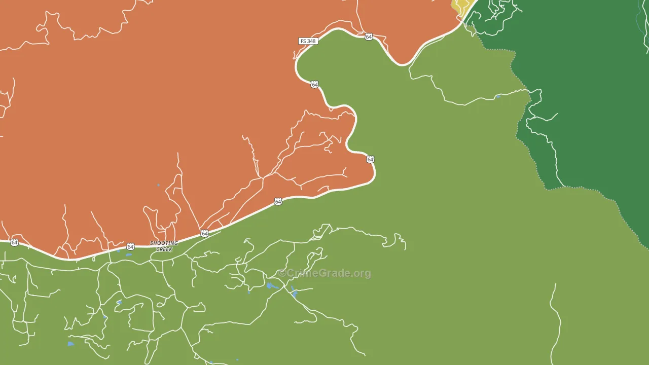 Shooting Creek, NC Map of Drug-Related Crime Rates