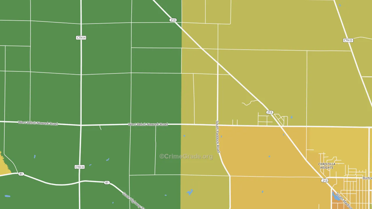 Shopiere, WI Map of Drug-Related Crime Rates