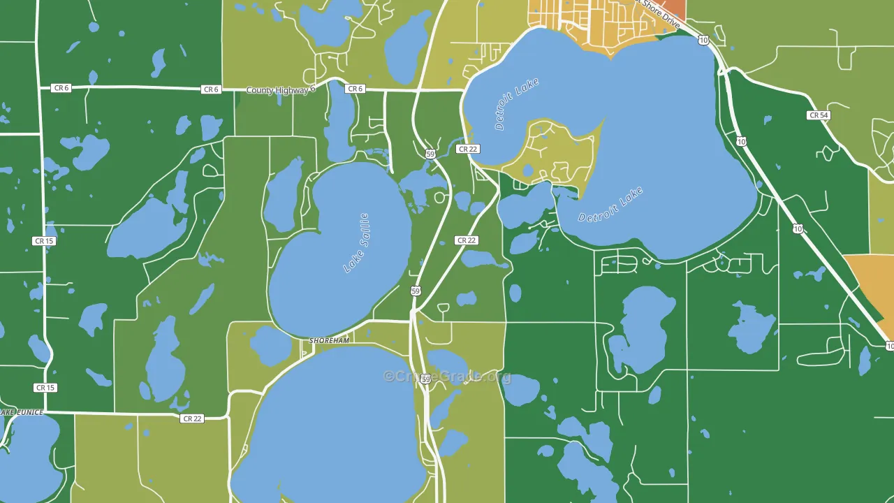 Shoreham, MN Map of Drug-Related Crime Rates