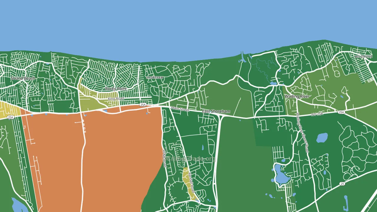 Shoreham, NY Map of Drug-Related Crime Rates