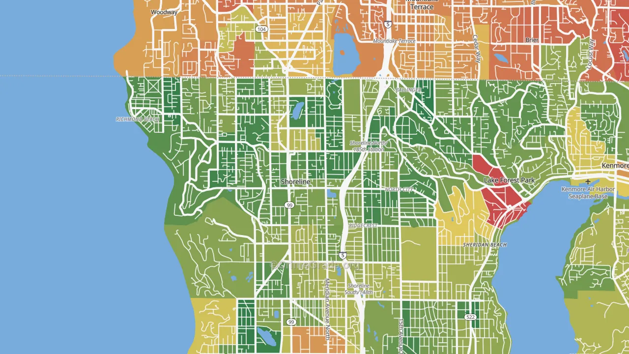 Shoreline, WA Map of Drug-Related Crime Rates