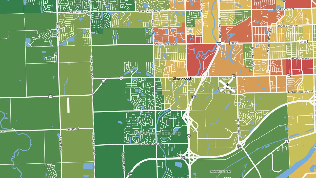 Shorewood, IL Map of Drug-Related Crime Rates