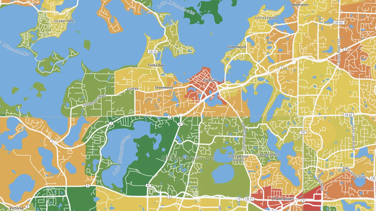 Shorewood, MN Map of Drug-Related Crime Rates