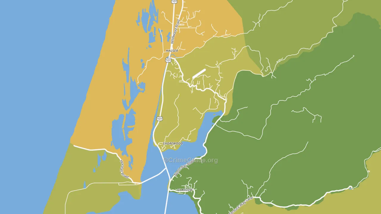 Shorewood, OR Map of Drug-Related Crime Rates