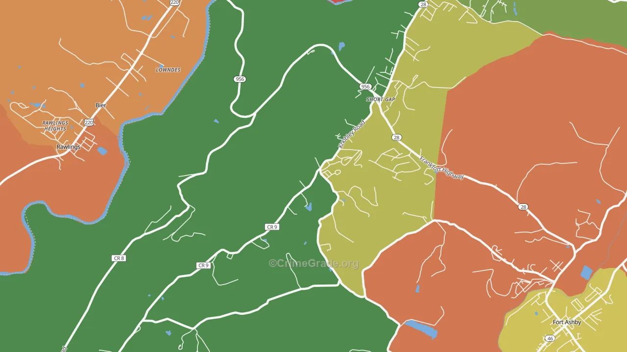 Short Gap, WV Map of Drug-Related Crime Rates