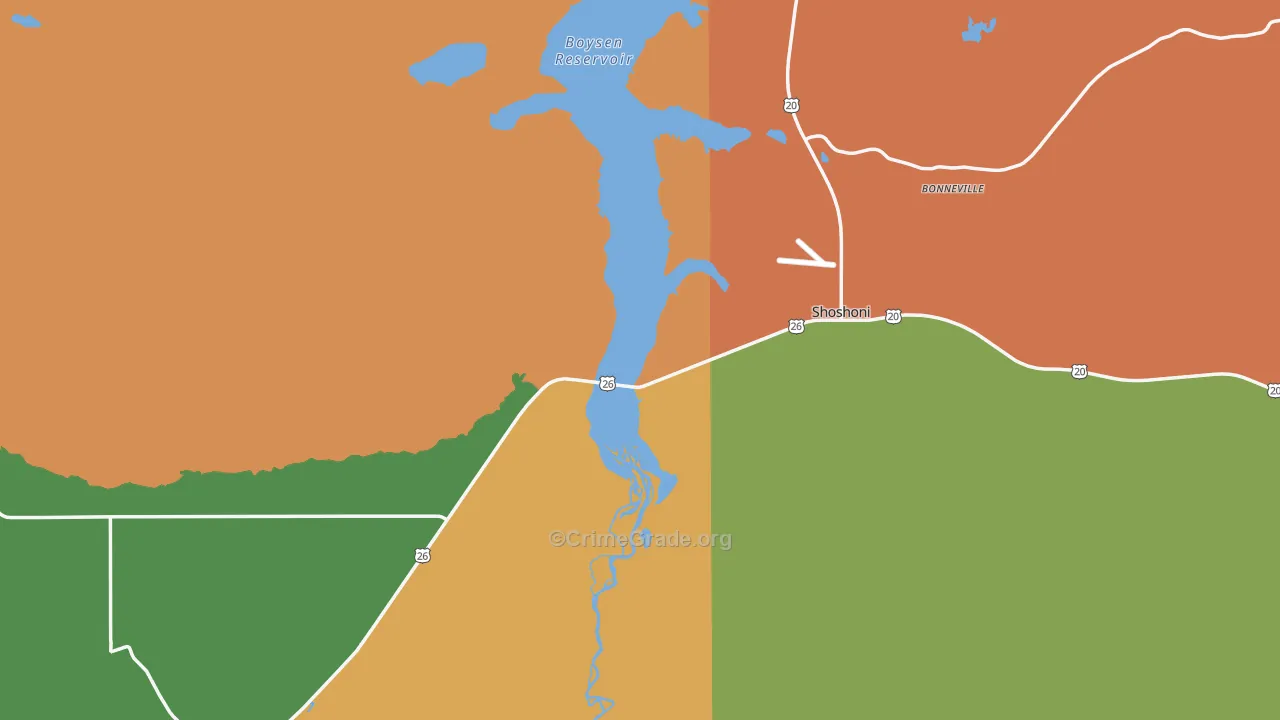 Shoshoni, WY Map of Drug-Related Crime Rates