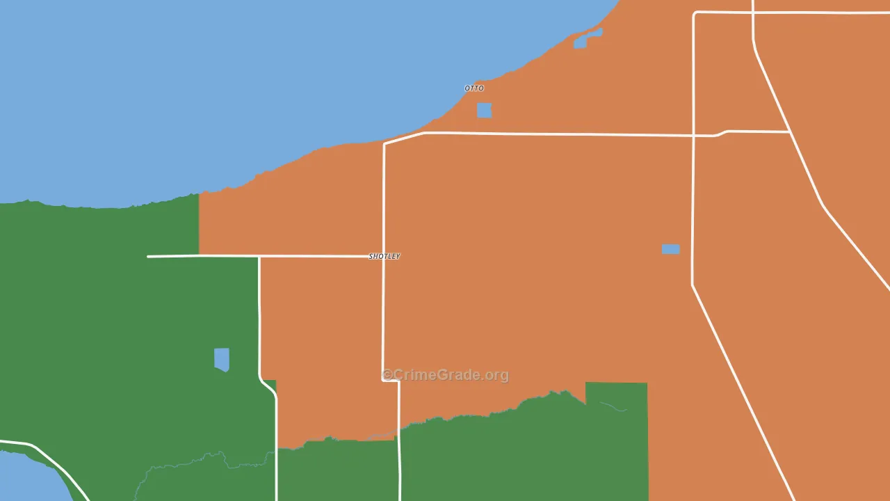 Shotley, MN Map of Drug-Related Crime Rates