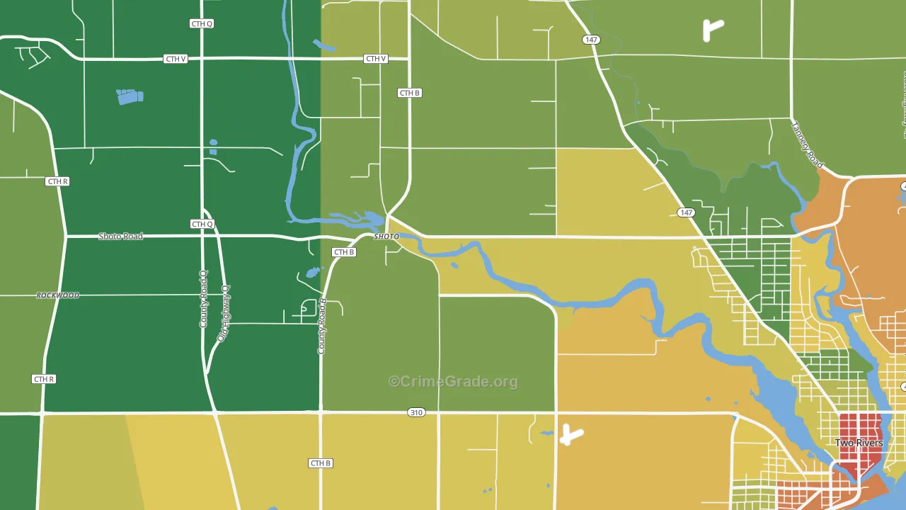 Shoto, WI Map of Drug-Related Crime Rates