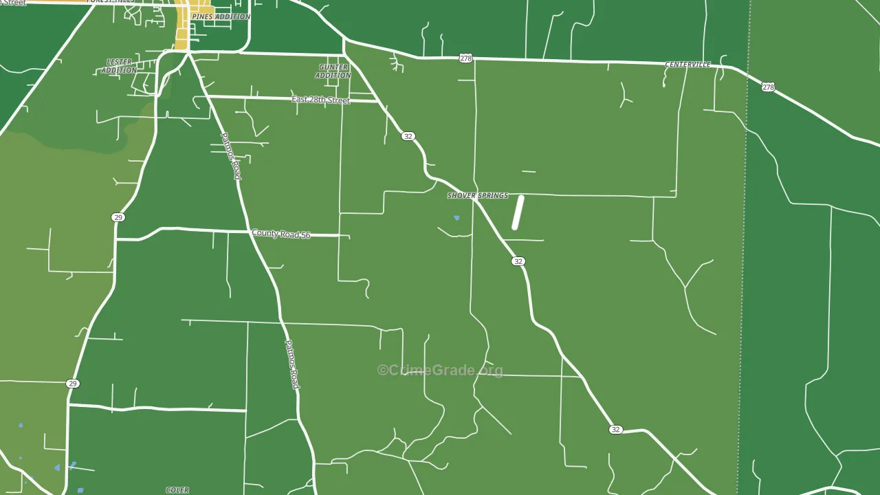 Shover Springs, AR Map of Drug-Related Crime Rates