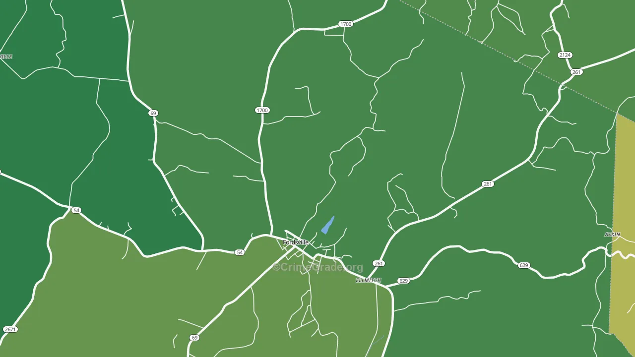 Shreve, KY Map of Drug-Related Crime Rates