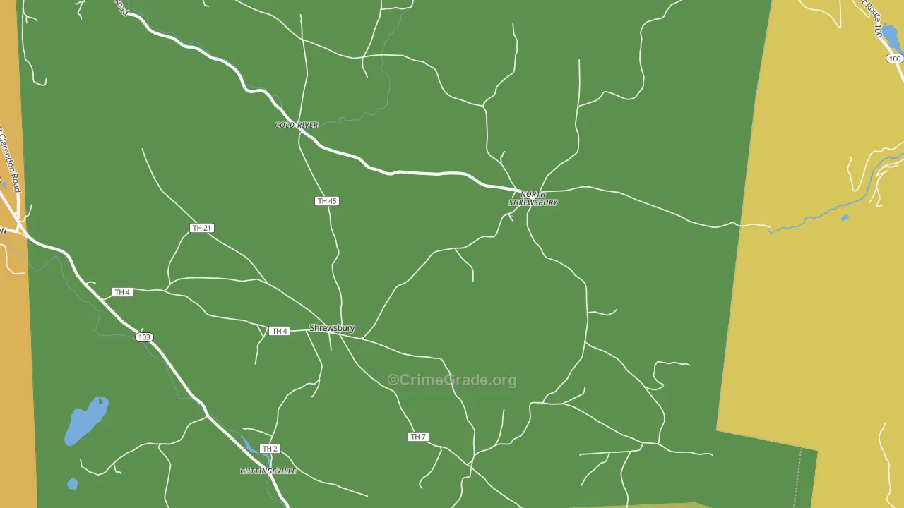 Shrewsbury, VT Map of Drug-Related Crime Rates
