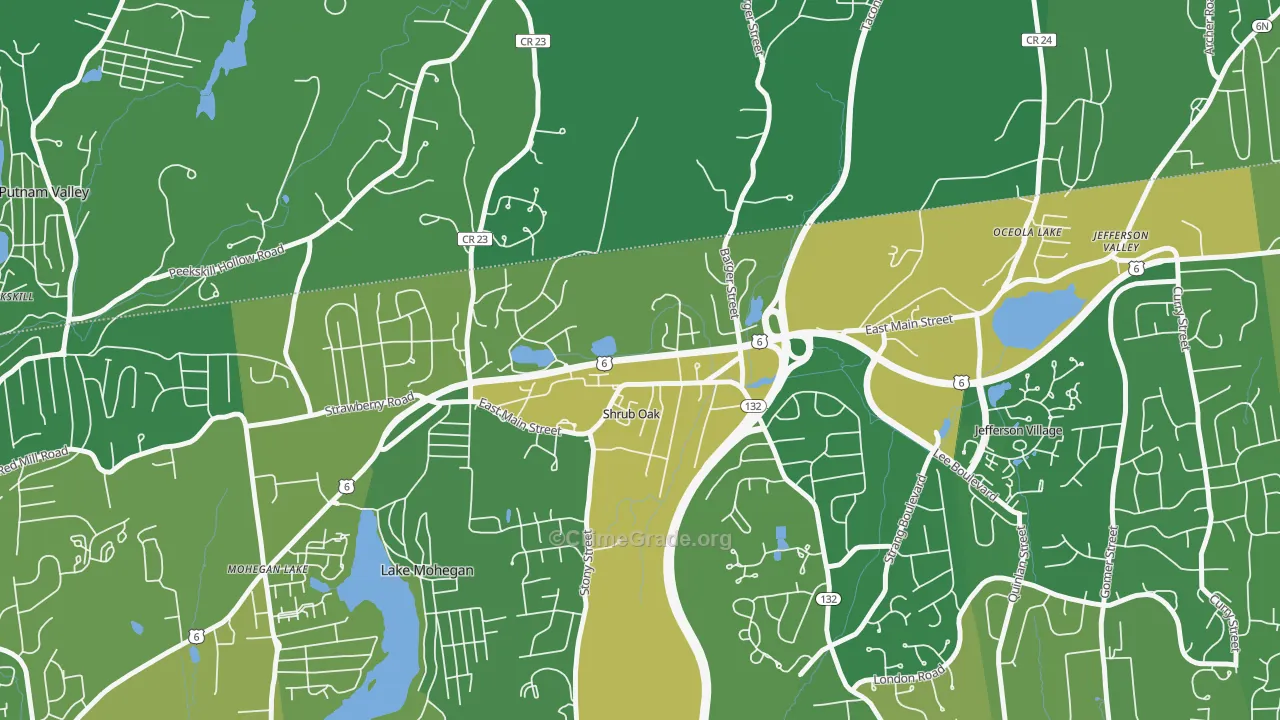 Shrub Oak, NY Map of Drug-Related Crime Rates