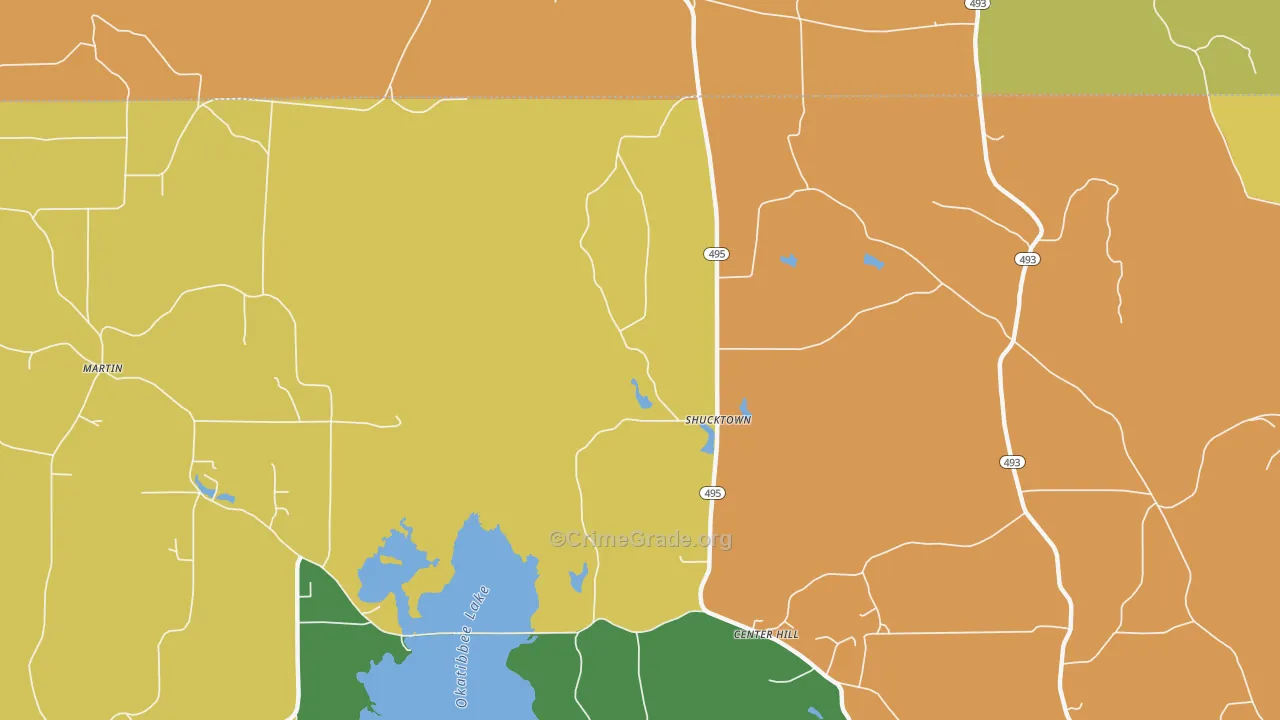 Shucktown, MS Map of Drug-Related Crime Rates