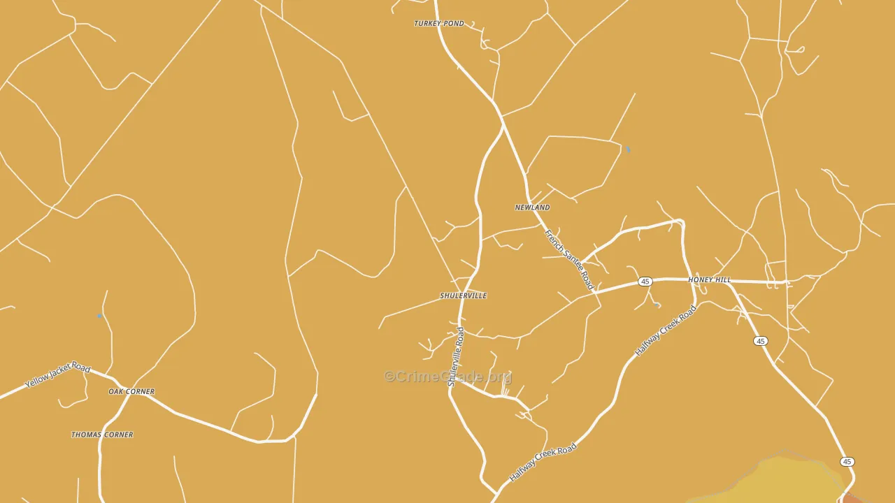 Shulerville, SC Map of Drug-Related Crime Rates