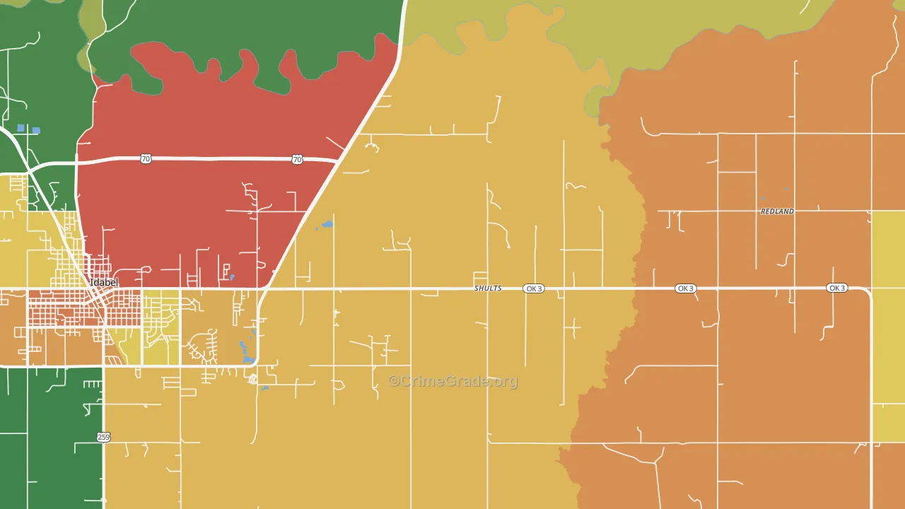 Shults, OK Map of Drug-Related Crime Rates