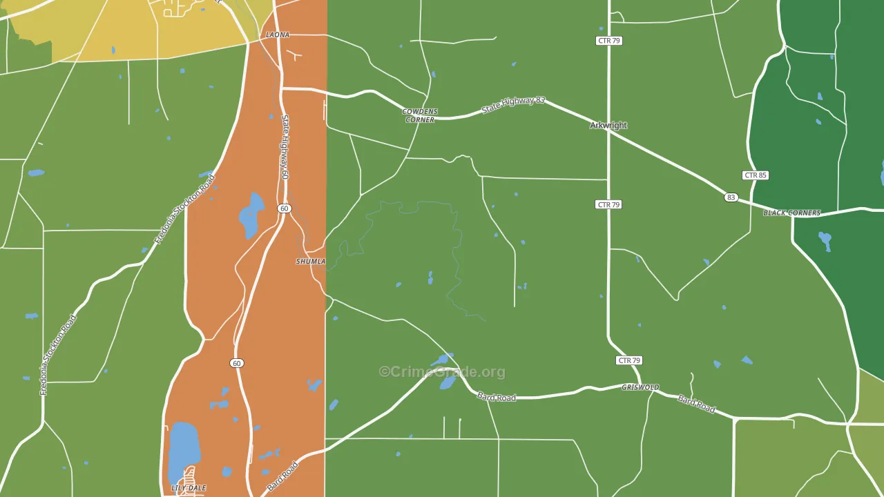 Shumla, NY Map of Drug-Related Crime Rates