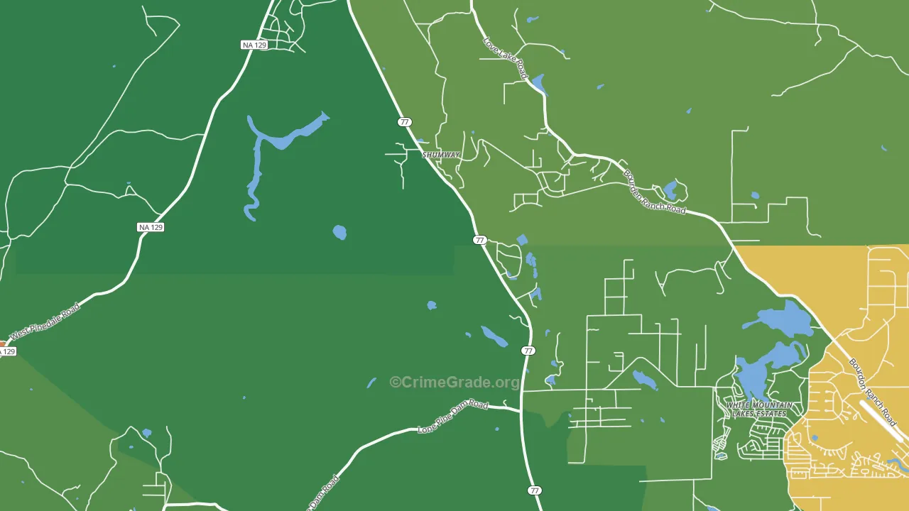 Shumway, AZ Map of Drug-Related Crime Rates