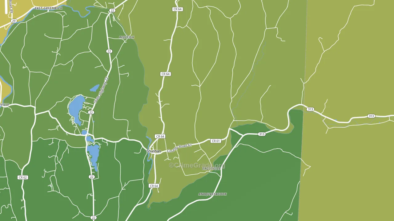 Shushan, NY Map of Drug-Related Crime Rates