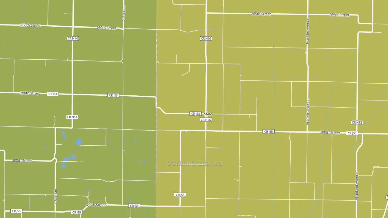 Siam, IA Map of Drug-Related Crime Rates