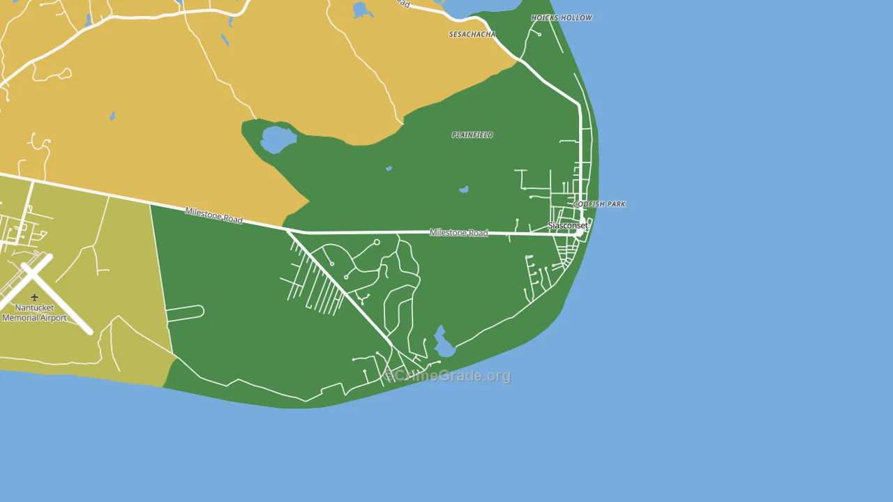 Siasconset, MA Map of Drug-Related Crime Rates