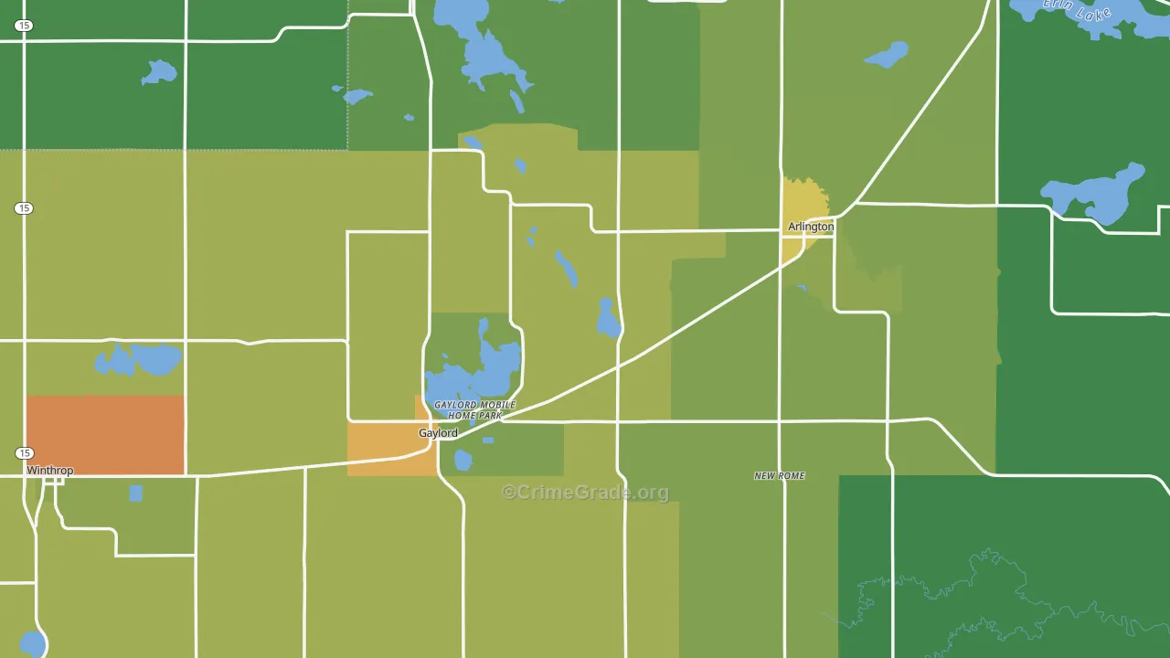 Sibley County, MN Map of Drug-Related Crime Rates