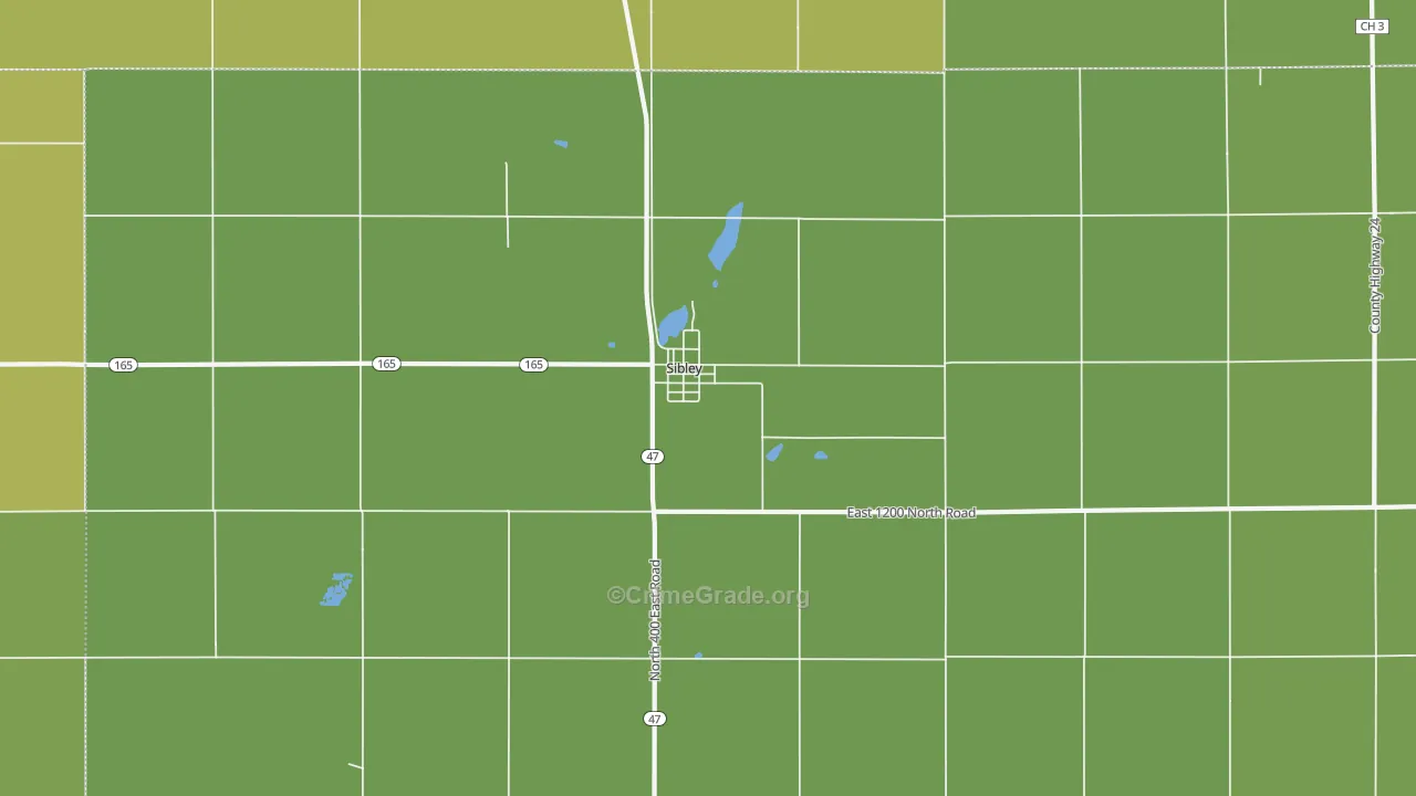 Sibley, IL Map of Drug-Related Crime Rates