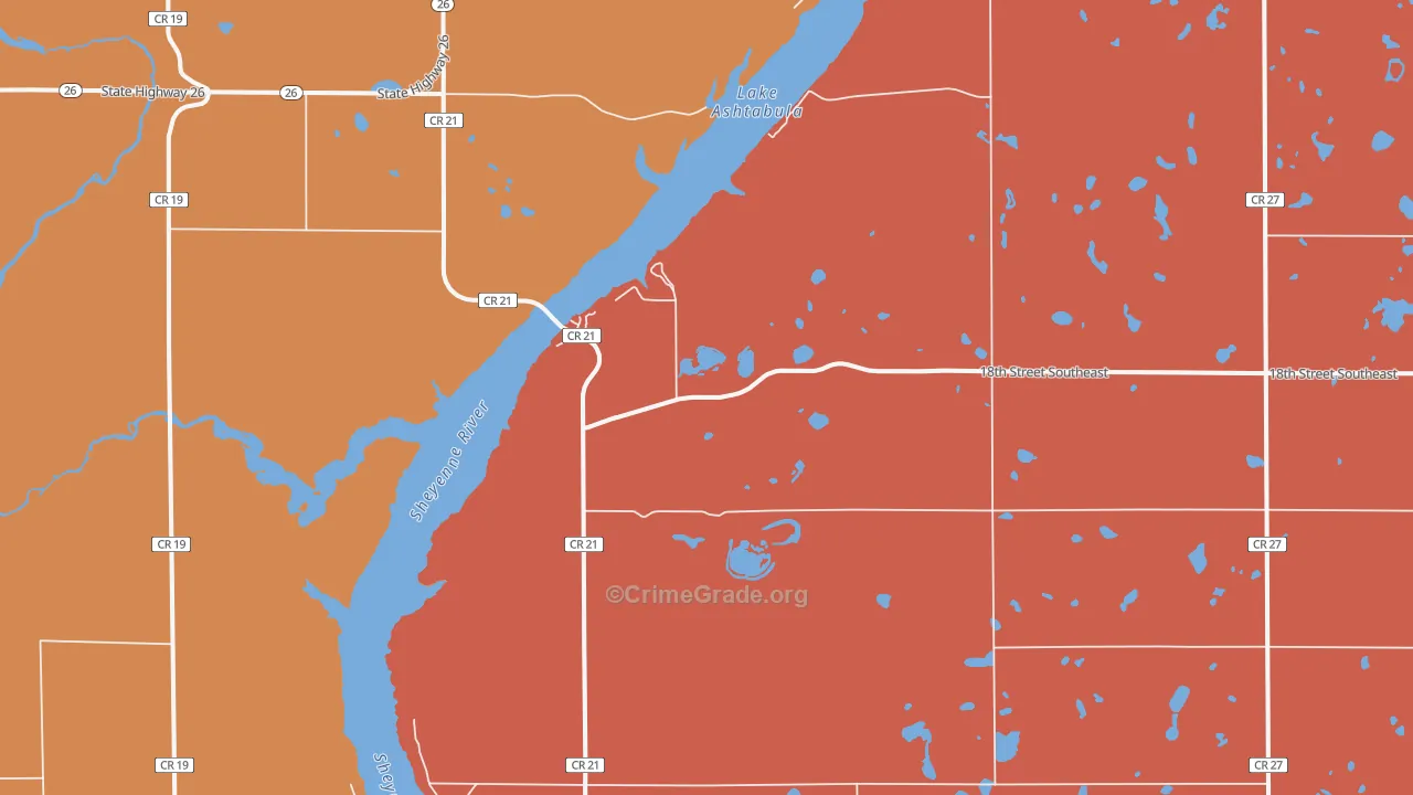 Sibley, ND Map of Drug-Related Crime Rates