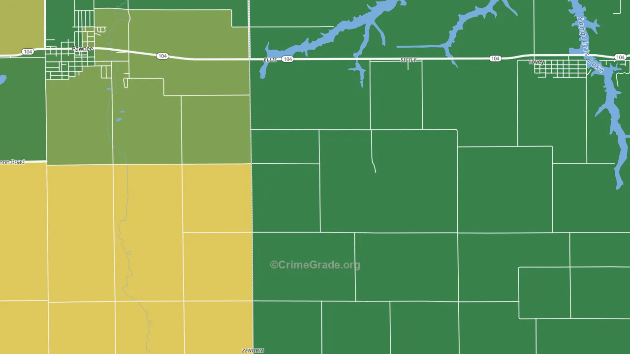 Sicily, IL Map of Drug-Related Crime Rates