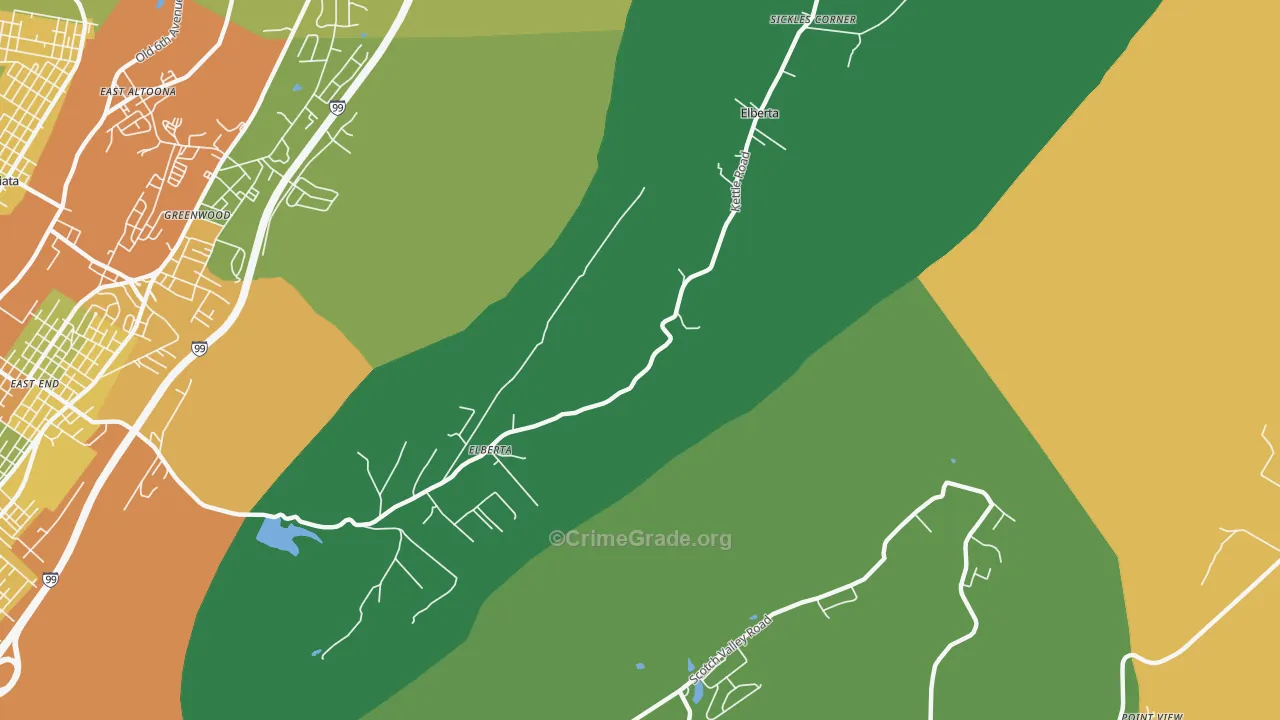 Sickles Corner, PA Map of Drug-Related Crime Rates