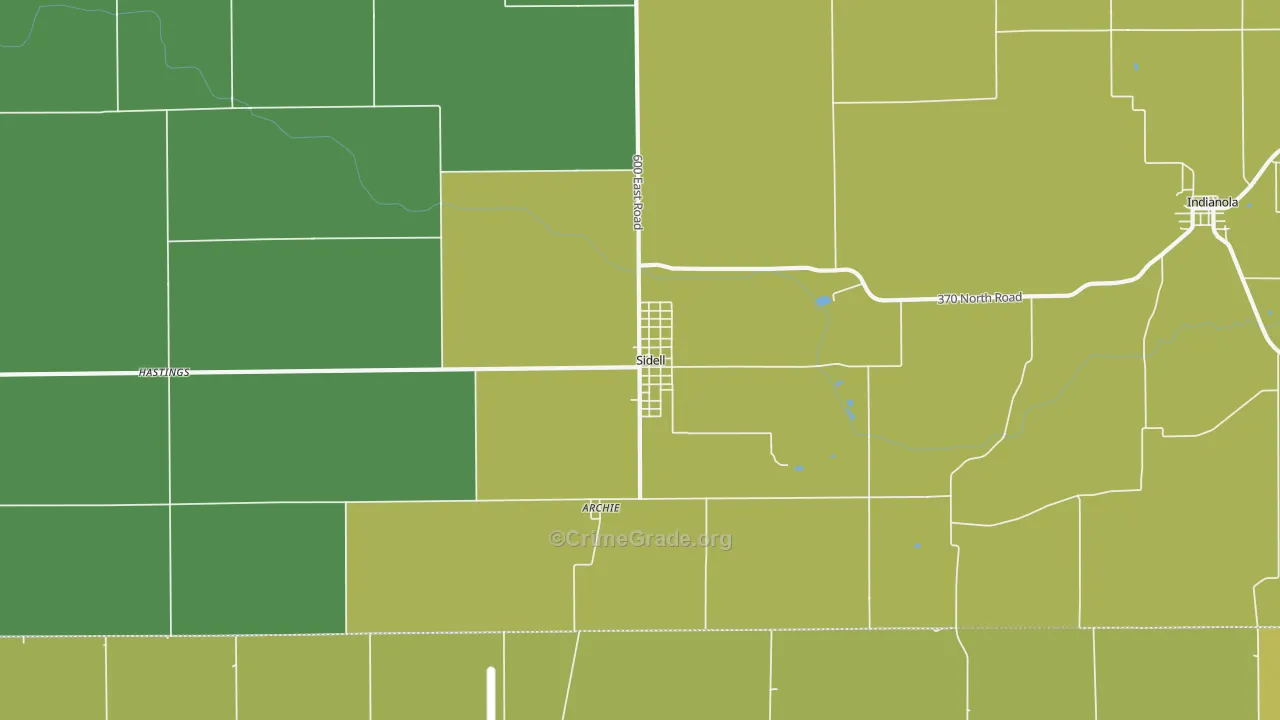 Sidell, IL Map of Drug-Related Crime Rates