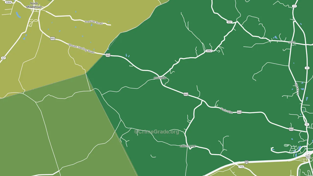 Sideview, KY Map of Drug-Related Crime Rates