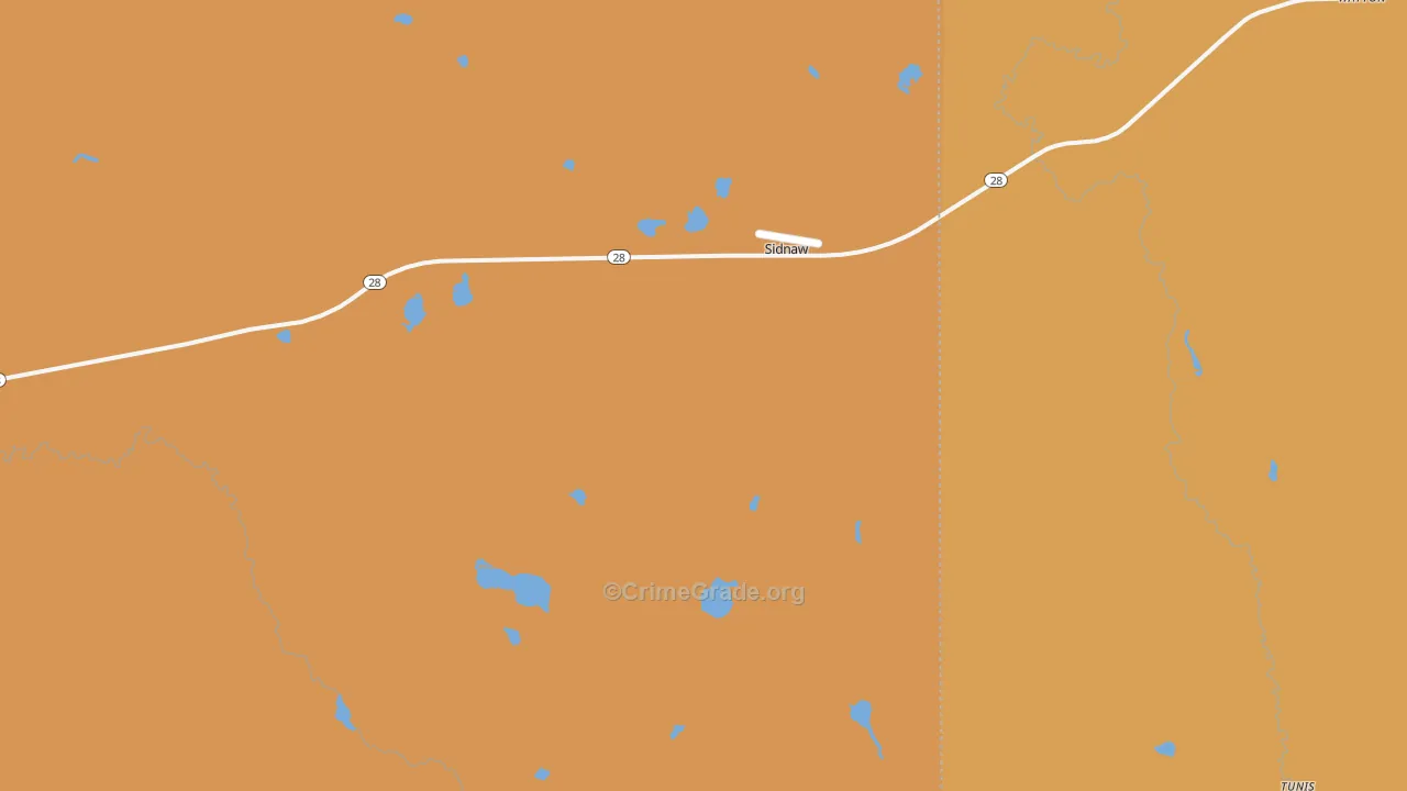 Sidnaw, MI Map of Drug-Related Crime Rates