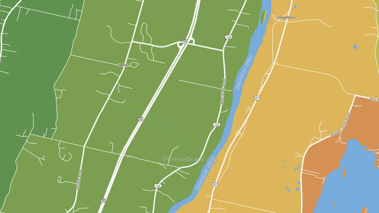 Sidney, ME Map of Drug-Related Crime Rates