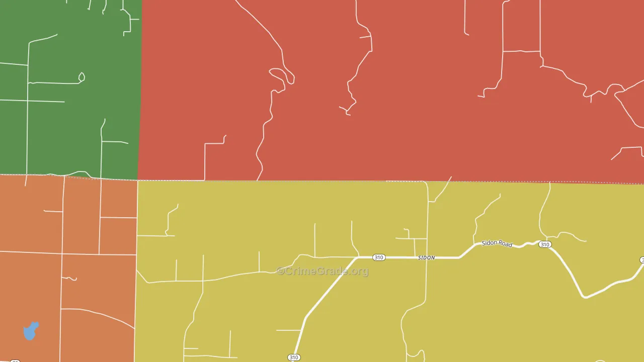 Sidon, AR Map of Drug-Related Crime Rates