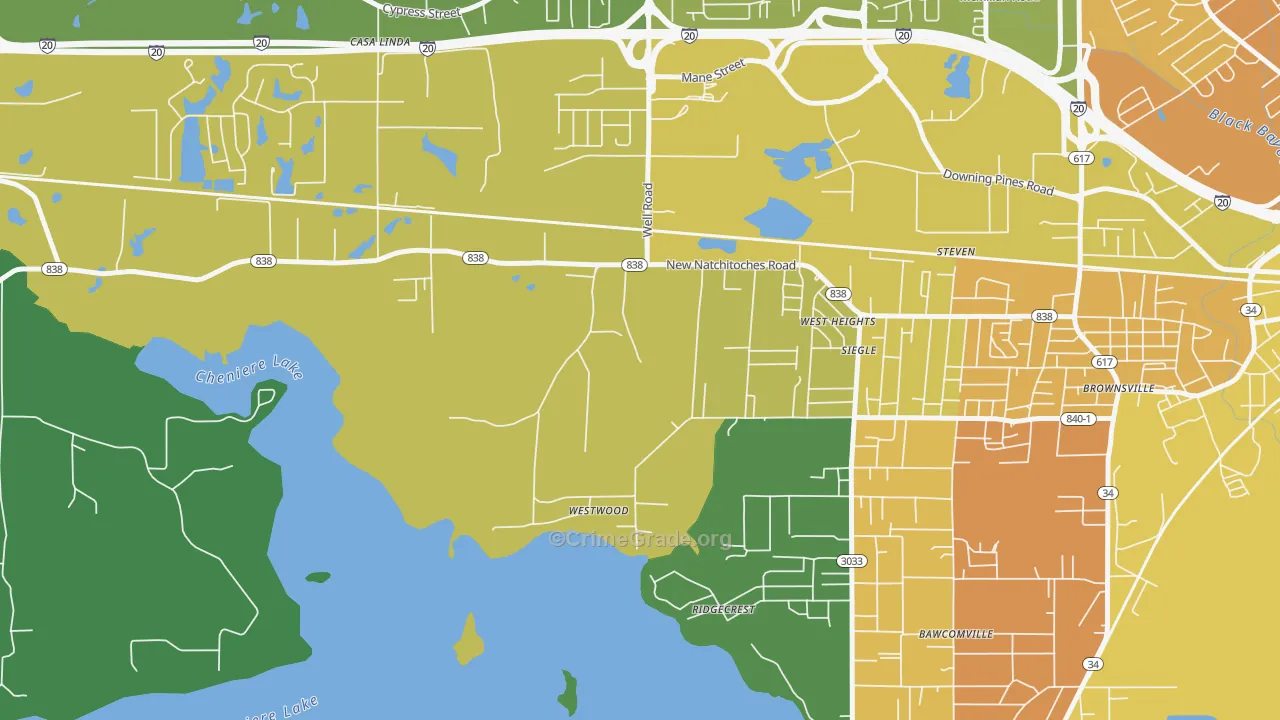 Siegle, LA Map of Drug-Related Crime Rates