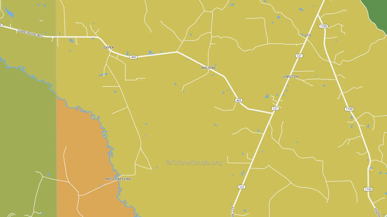 Sieper, LA Map of Drug-Related Crime Rates