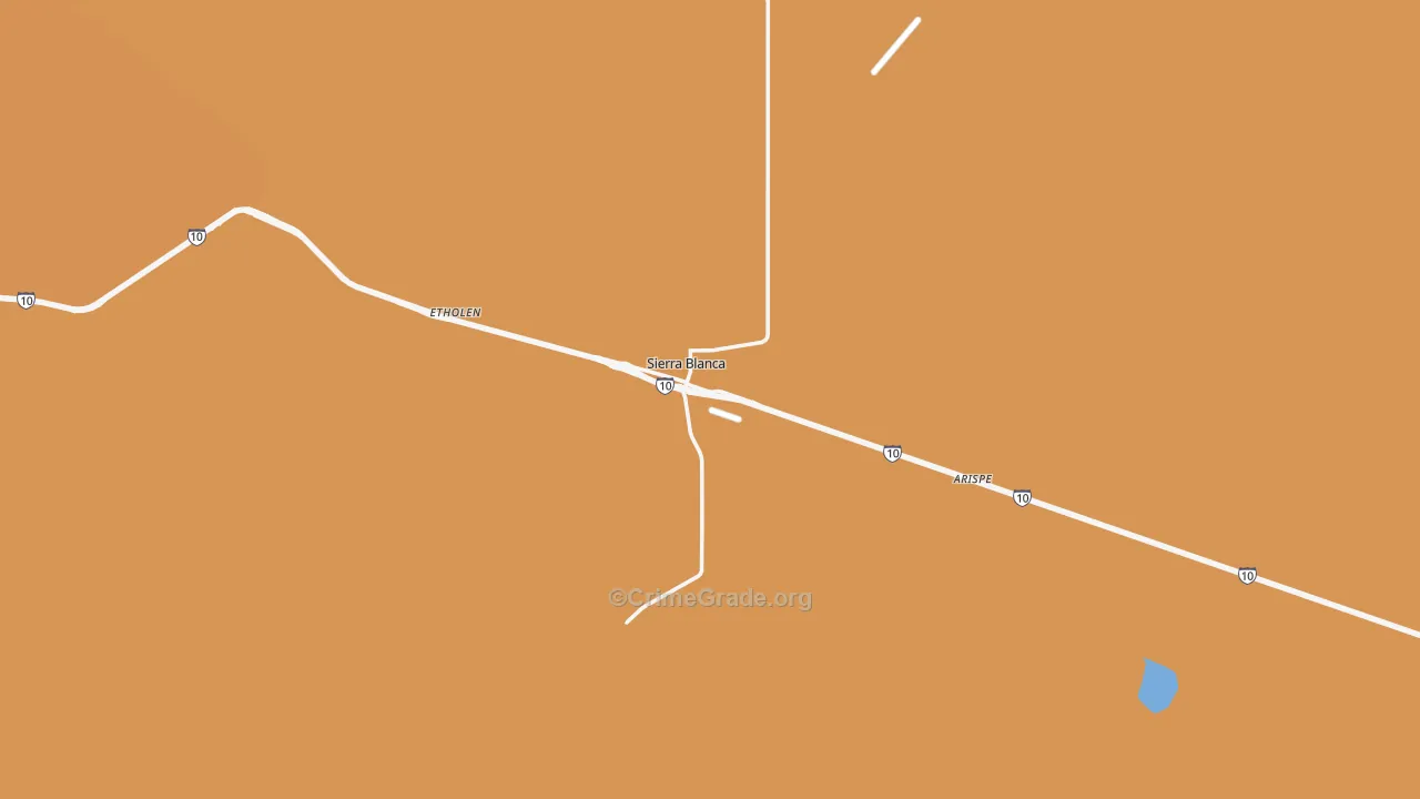 Sierra Blanca, TX Map of Drug-Related Crime Rates