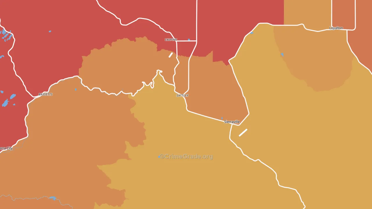 Sierra County, CA Map of Drug-Related Crime Rates